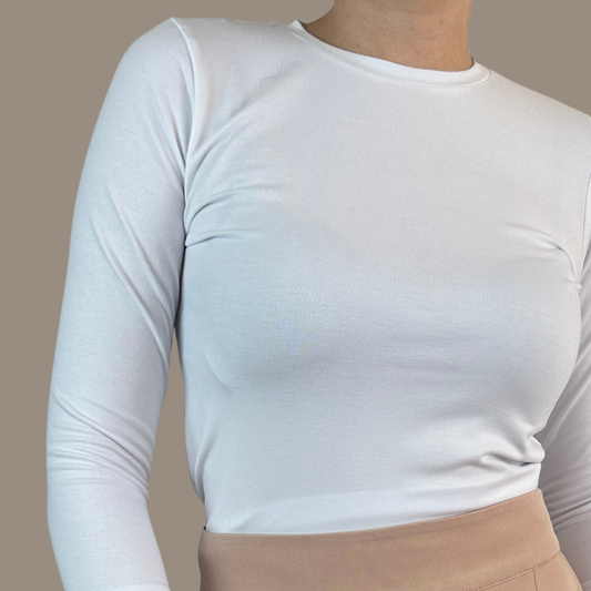 ROUND NECK LONG SLEEVE POLO - BLACK