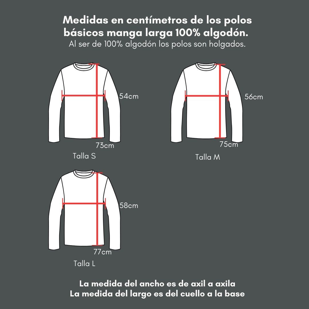 MEN | Manga Larga Cuello Cerrado 100% Algodón