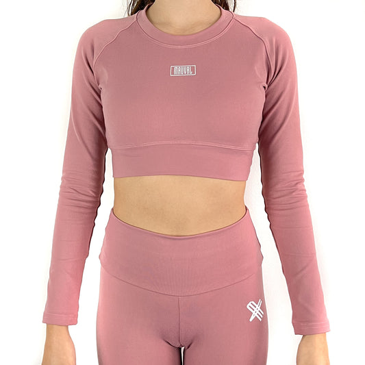 Pink Panther| Crop Top Manga Larga