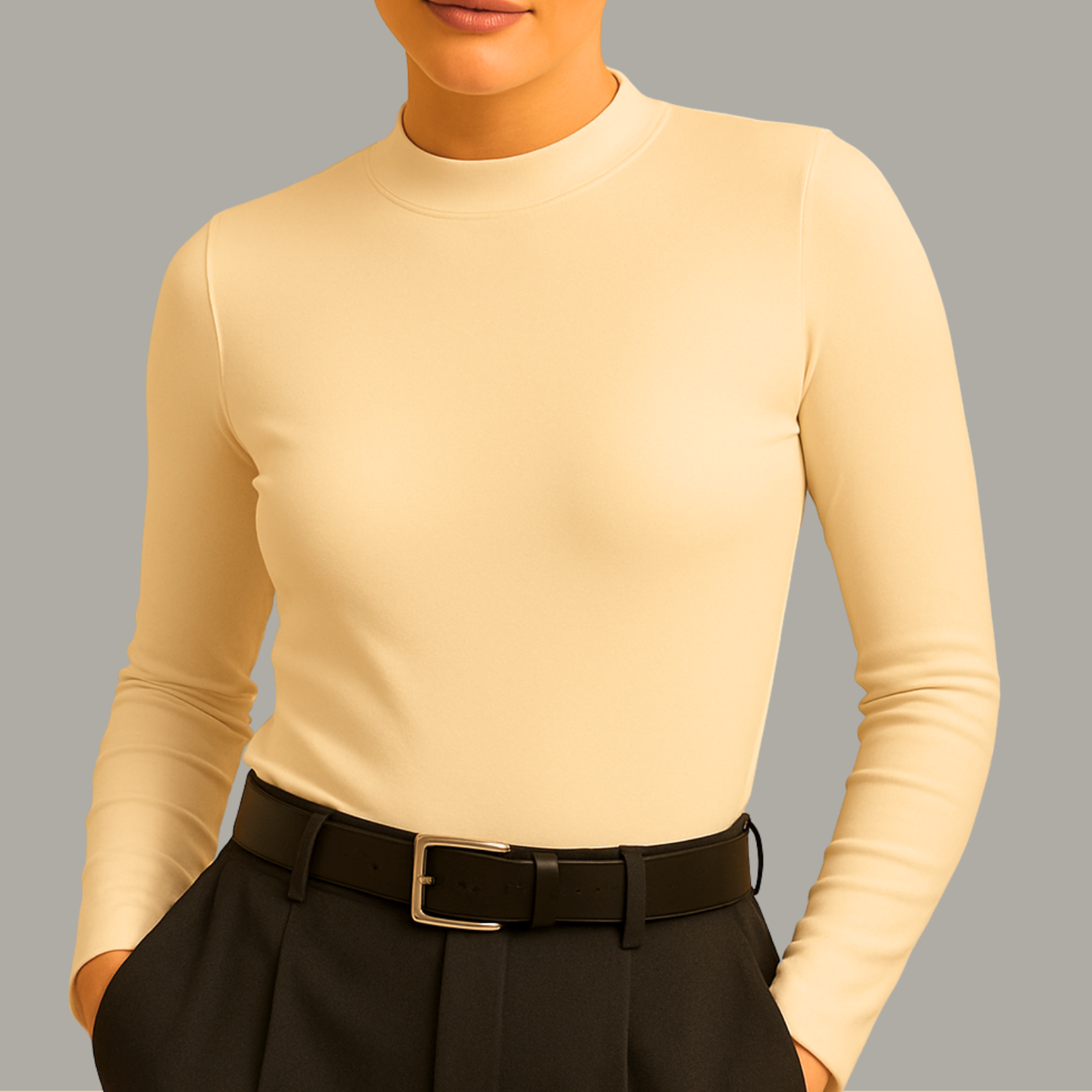 Manga Larga Cuello Alto 95% Algodón – MAUVAL