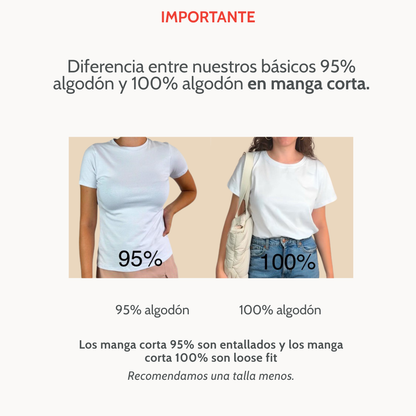 Manga Cero Cuello Cerrado 95% Algodón