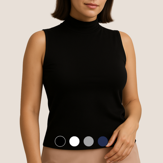 Manga Cero Cuello Alto 95% Algodón