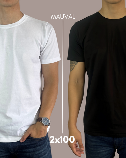 MEN 2-PACK BASIC T-SHIRT BLACK&WHITE