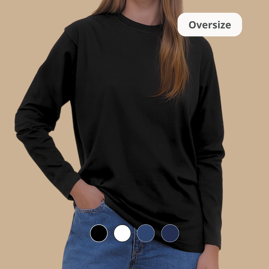 Manga Larga Cuello Cerrado 100% Algodón | OVERSIZE