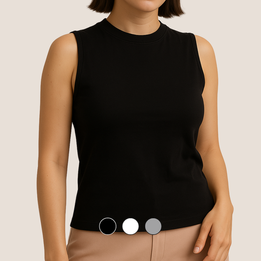 Manga Cero Cuello Cerrado 95% Algodón