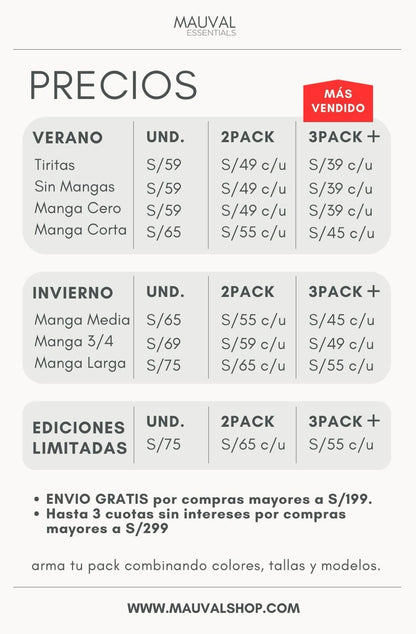 Manga Larga Cuello Alto 95% Algodón