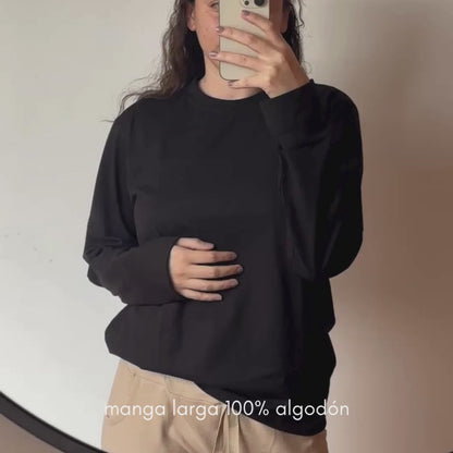Manga Larga Cuello Cerrado 100% Algodón